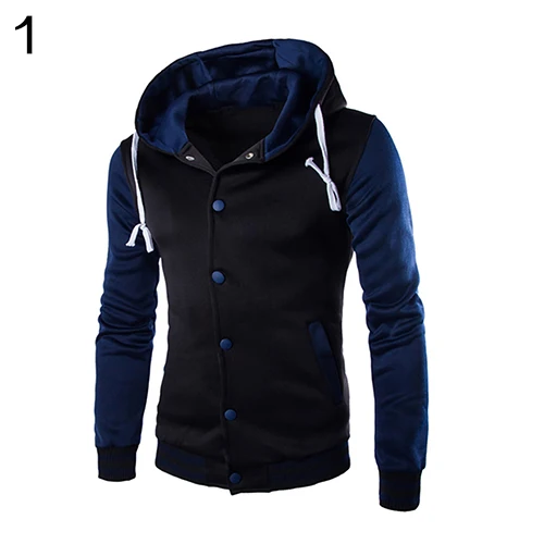 

Men's Autumn s Casual Classic Striped Hooded Baseball Jacket Coat Outwear