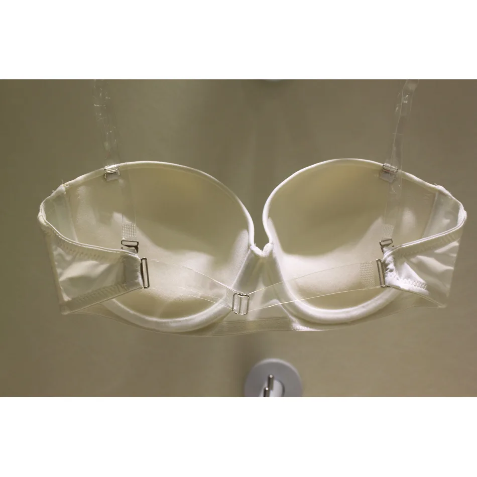 ATTENDRE Women's Underwear Bra 1/2 Cup For Bride Dress Seamless Convertible Bra Transparent Back Straps Backless Bras ATTENDRE Women's Underwear Bra 1/2 Cup For Bride Dress Seamless Convertible Bra Transparent Back Straps Backless Bras