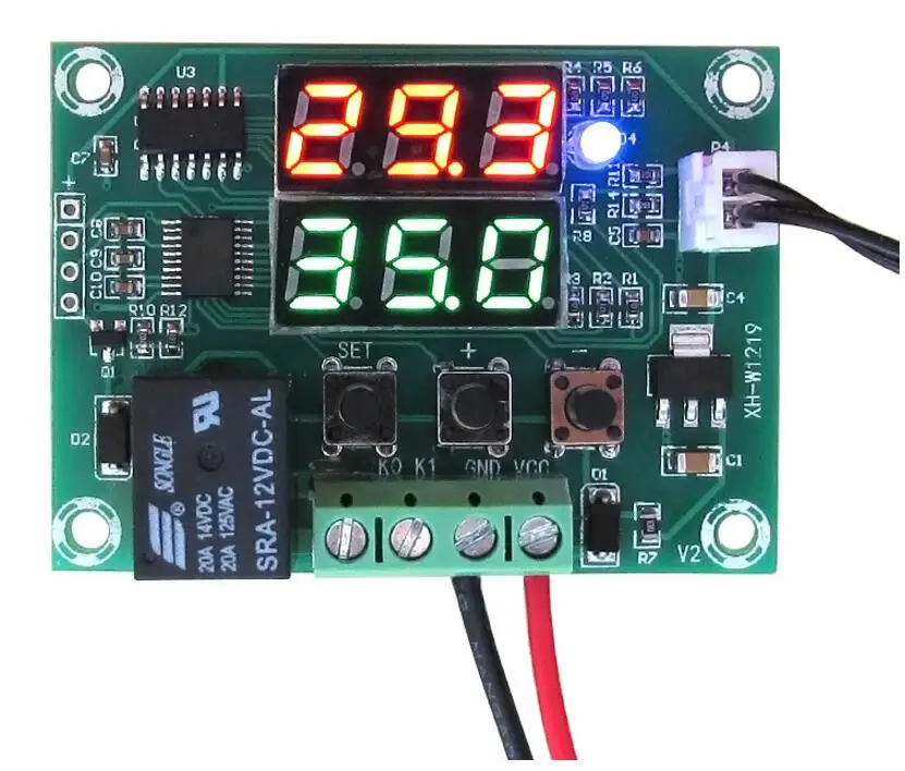 XH-W1219 DC 12 В двойной светодиодный цифровой Дисплей термостат Температура Управление; регулятор переключения Управление реле NTC Сенсор модуль