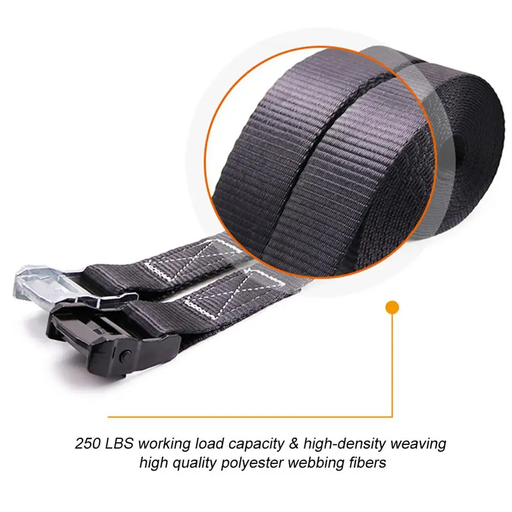 6pcs 3Meter Buckle Tie-Down Belt Cargo Straps For Car Motorcycle Bike Luggage Bag With Metal Buckle Tow Rope Strong Ratchet Belt