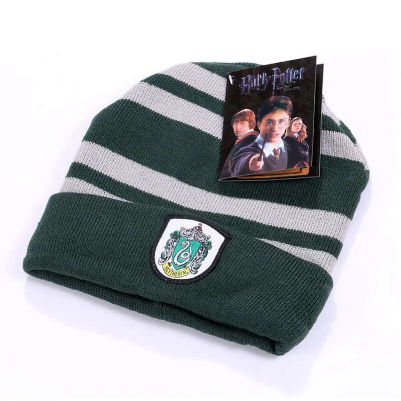Зимняя теплая шапка Harri Potter значок Гриффиндор Слизерин Hufflepuff Ravenclaw шерстяные