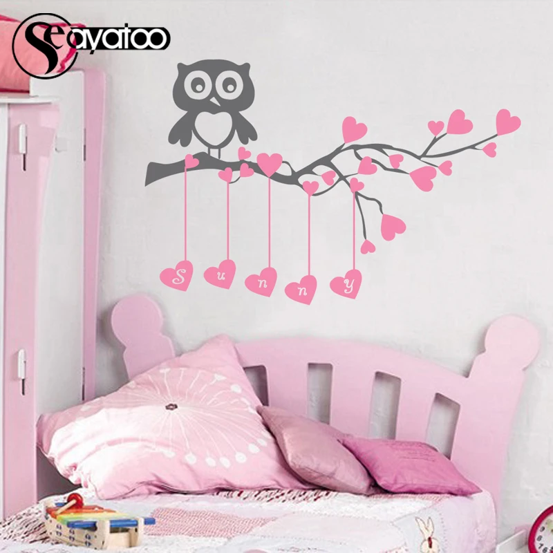 

Love Heart Owl Tree Branch Vinyl Wall Sticker Decal Kids Bedroom Nursery Pattern Stickers
