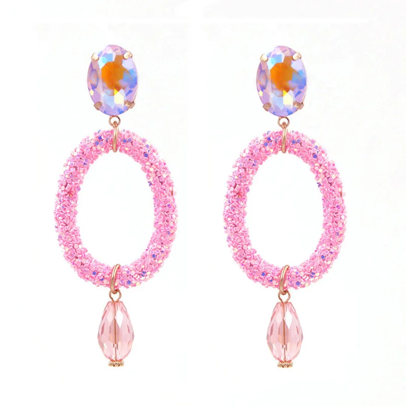

Xujiafu Bohemian Big Drop Earrings Forwoman Fashion New Resin Earring Crystal Drop Oorbellen 2018 Fashion Jewelry Gift Brincos