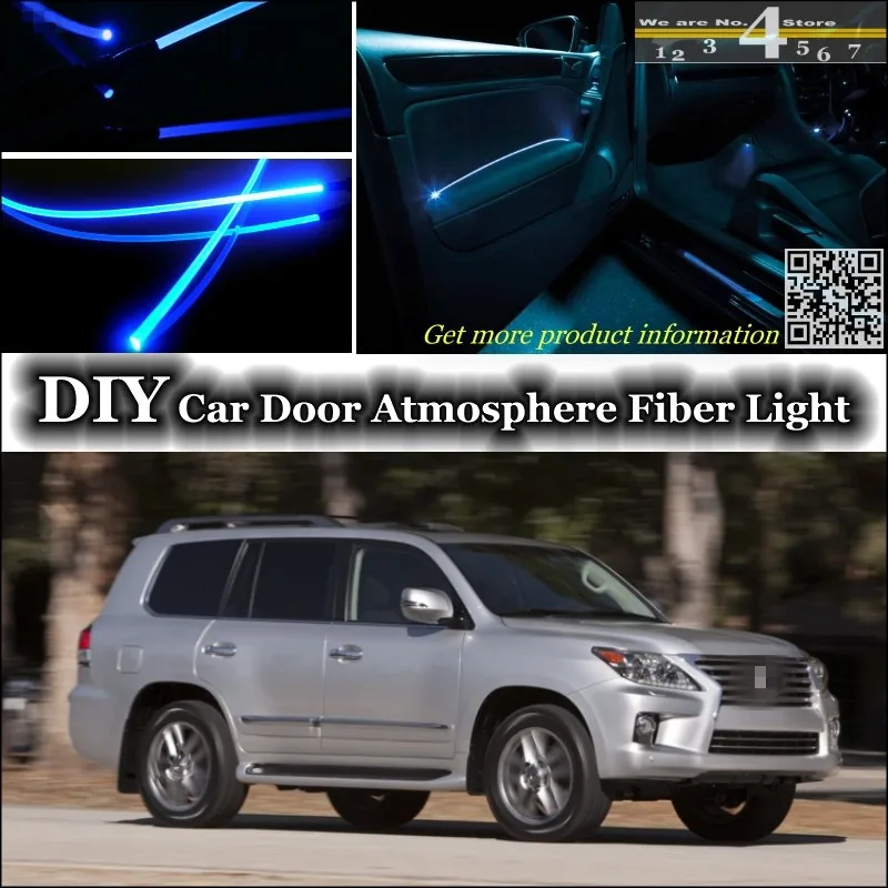 interior Ambient Light Tuning Atmosphere Fiber Optic Band Lights For Lexus LX For Toyota Land Cruiser Inside Door Panel Tuning