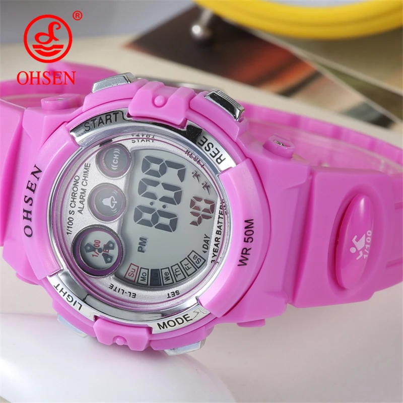 

New Arrival OHSEN Waterproof Children Boys Wristwatches Digital LED Sports Watch Kid Alarm Date Clock Gift DROPSHIPPING Hot Sale