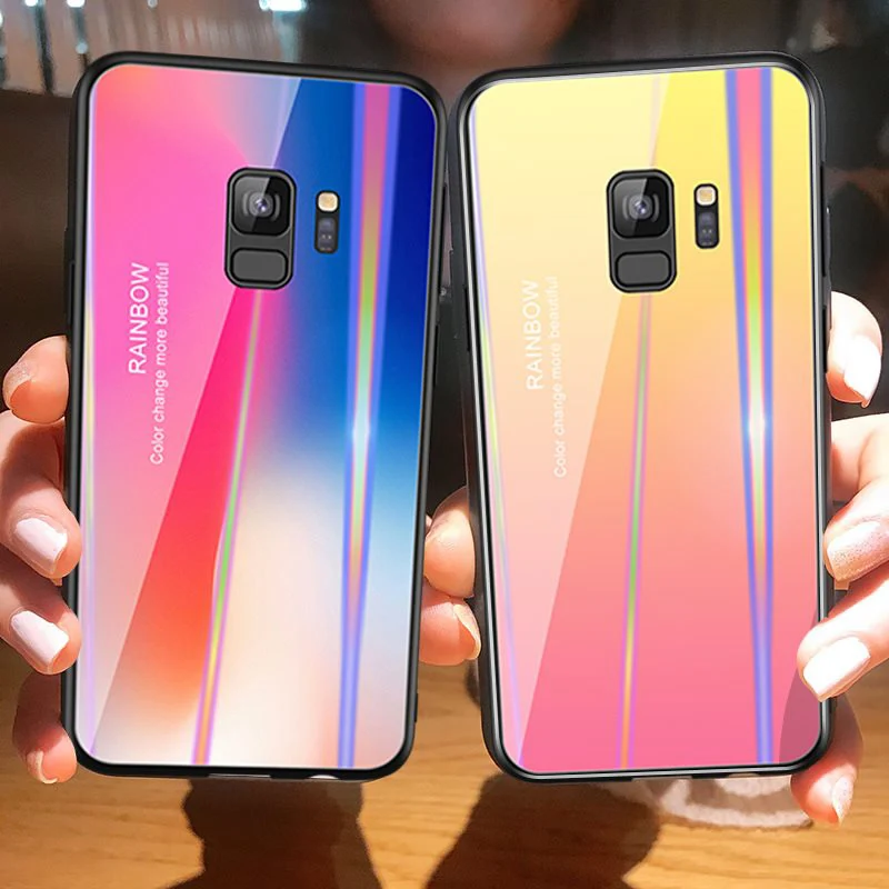 Чехол для телефона samsung Galaxy S9 градиент Цвет лазерной Аврора Царапаться