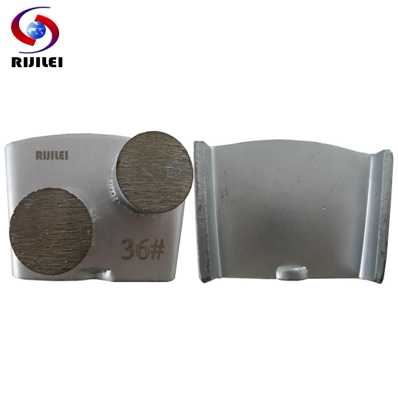 

RIJILEI 12PCS/lot HTC Diamond Grinding Disc Two Round Segments Grinding Block Plate for Concrete Floor Renovation Polishing H40B