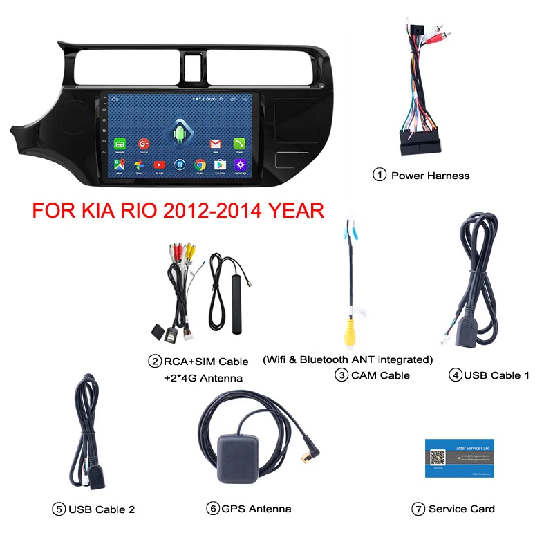 4 аппарат не привязан к оператору сотовой связи всей сети Android 8,0 Автомобильный мультимедийный dvd-плеер для Kia RIO K3 2012- gps навигации стерео радио рекордер BT - Цвет: For 2012-2014 Year