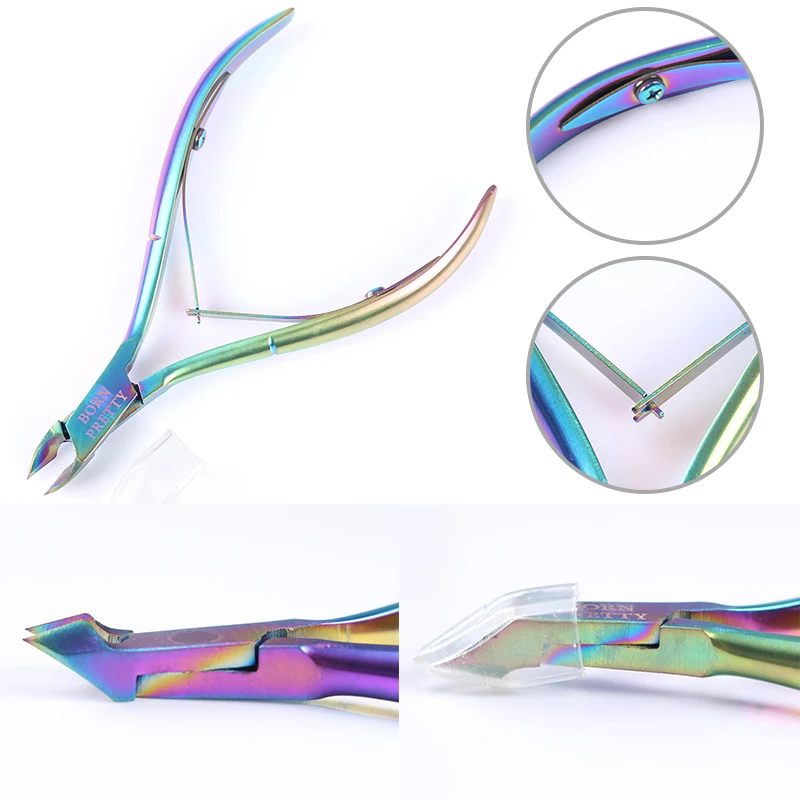 

BORN PRETTY Nail Cuticle Clipper Rainbow Nipper Scissor Dead Skin Remover Nail Striping Tape Line Cutter Manicure Nail Art Tool