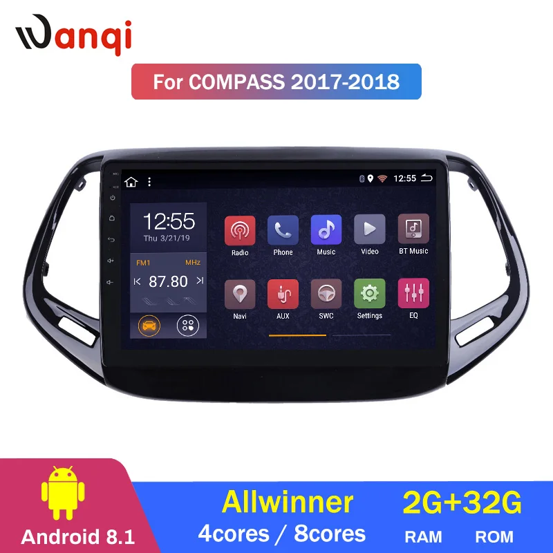 2G RAM 32G ROM 9 بوصة الروبوت 8.1 ل جيب كومباس 2017 2018 سيارة نظام صوت للتنقل باستخدام جهاز تحديد المواقع الصوت نظام الوسائط المتعددة