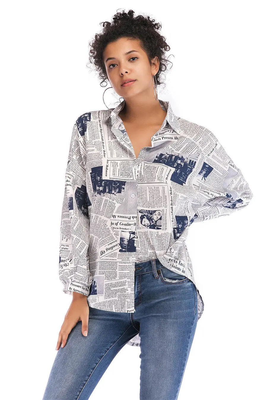 Gladiolus 2018 New Autumn Shirt Women Batwing Sleeve Letter Printed Loose Irregular Long Blouse Women Shirts Ladies Tops blusas (24)