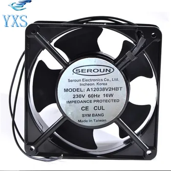 

A12038V2HBT AC 230V 16W 60HZ 12038 12CM 120*120*38mm 2 Wires Metal Aluminum Frame Cooling Fan