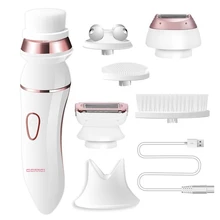 6в1 электрическая Женская бритва, женский эпилятор, перезаряжаемый, для удаления волос, бикини, триммер для ног, бритва для лица, подбородка, губ, щек