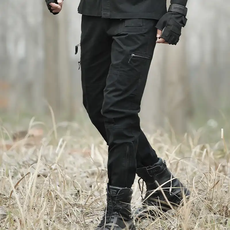 plus size black combat trousers