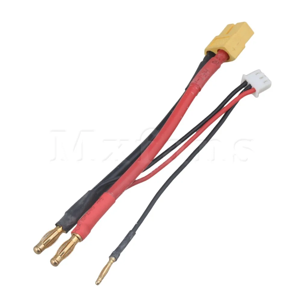 

Mxfans 4.0mm Banana Plug Connectors with Balance Head Cable To T-Plug XT60 Male Female 22AWG Extension Rubber Wire