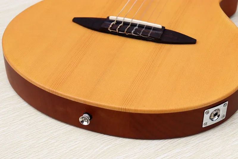 Хорошее качество тонкий корпус cutway для классической электрогитары Бесшумная Классическая гитара