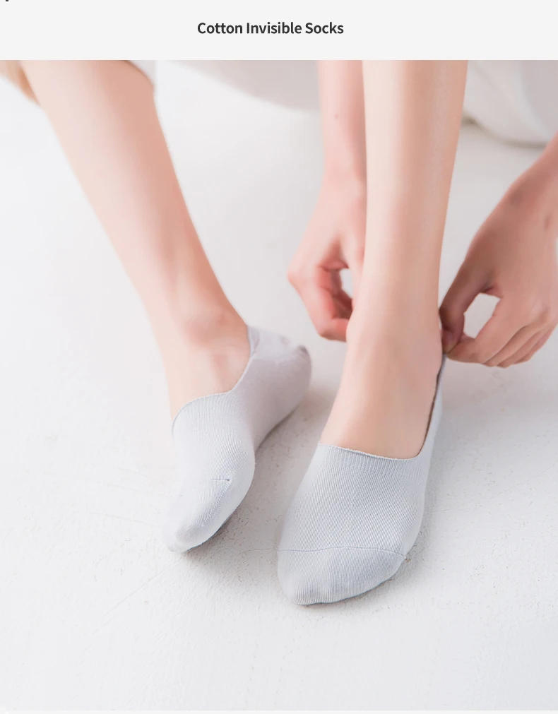 Хлопковые невидимые женские носки короткие носки мягкие силикагелевые Нескользящие цветные летние носки без показа носки с низким вырезом 1 пара