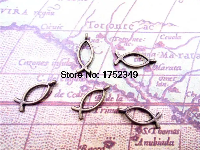 125pcschristian Fish Charms, Antique Bronze Christian Fish Pendants