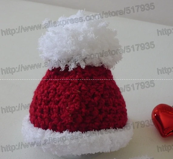 Вязаная крючком Красная рождественская шапочка с чехлом для подгузников, вязаная шапка, шорты, комплект для младенцев, фотосессия, NB-3M, хлопок