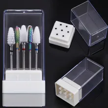 7 отверстий для дизайна ногтей дрель Шлифовальная головка держатель для бит дисплей коробка для хранения ногтей дрель контейнер стенд дисплей стеллаж коробка для хранения 1a09
