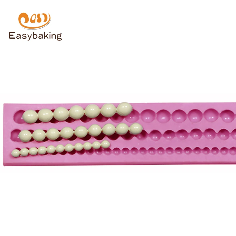 

3 Kinds Kitchen Cooking Baking Tools Pearl Necklace Mold Fondant Silicone Mold Fondant Wedding Cake Decorating