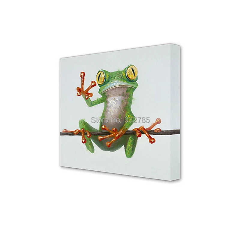 Funny-Frog-Taking-Picture-Pose-Oil-Painting-Canvas-Art-Modern-Cartoon-Animal-Acrylic-Fabric-Art-Wall (3)