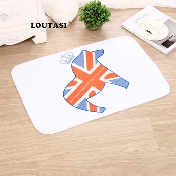 

LOUTASI British Style Welcome Flag Printed Carpet Home Decor Flannel Anti-slip Door Mat Indoor Outdoor Doormat Mat Rug Carpet