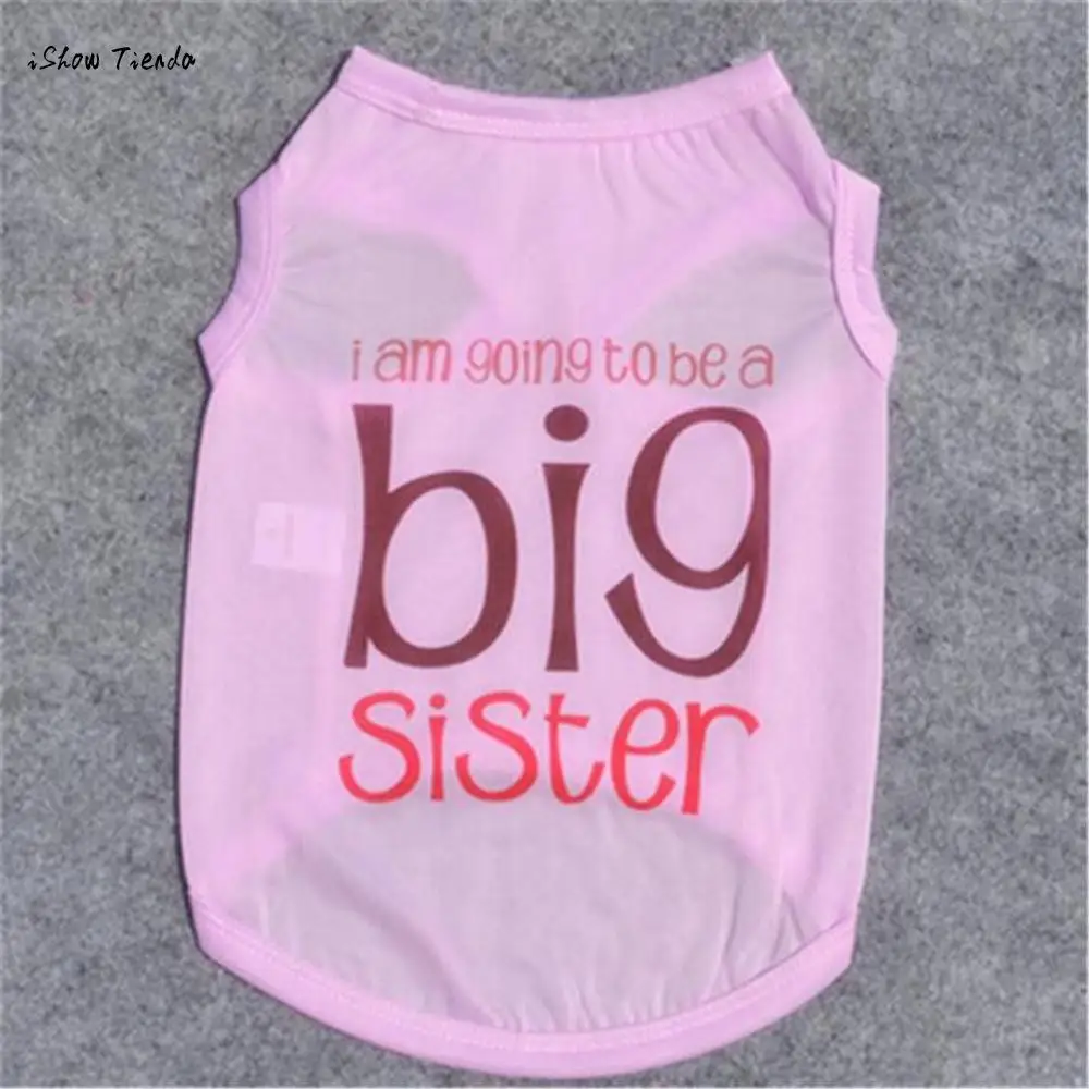 

ISHOWTIENDA New 1pc Cute Summer Pet Puppy Small Dog Cat Pet Clothes Vest T Shirt Apparel Puppy Pet Dog Cat PCharacter Big Sister