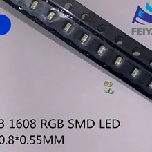 4000 шт./лот SMD 0603(1608) Общий Анод RGB светодиодный 0603 RGB светодиодный Диод 4-Bin РАЗМЕР: 1,6*0,8*0,55 мм цветной красный/зеленый/синий 1608