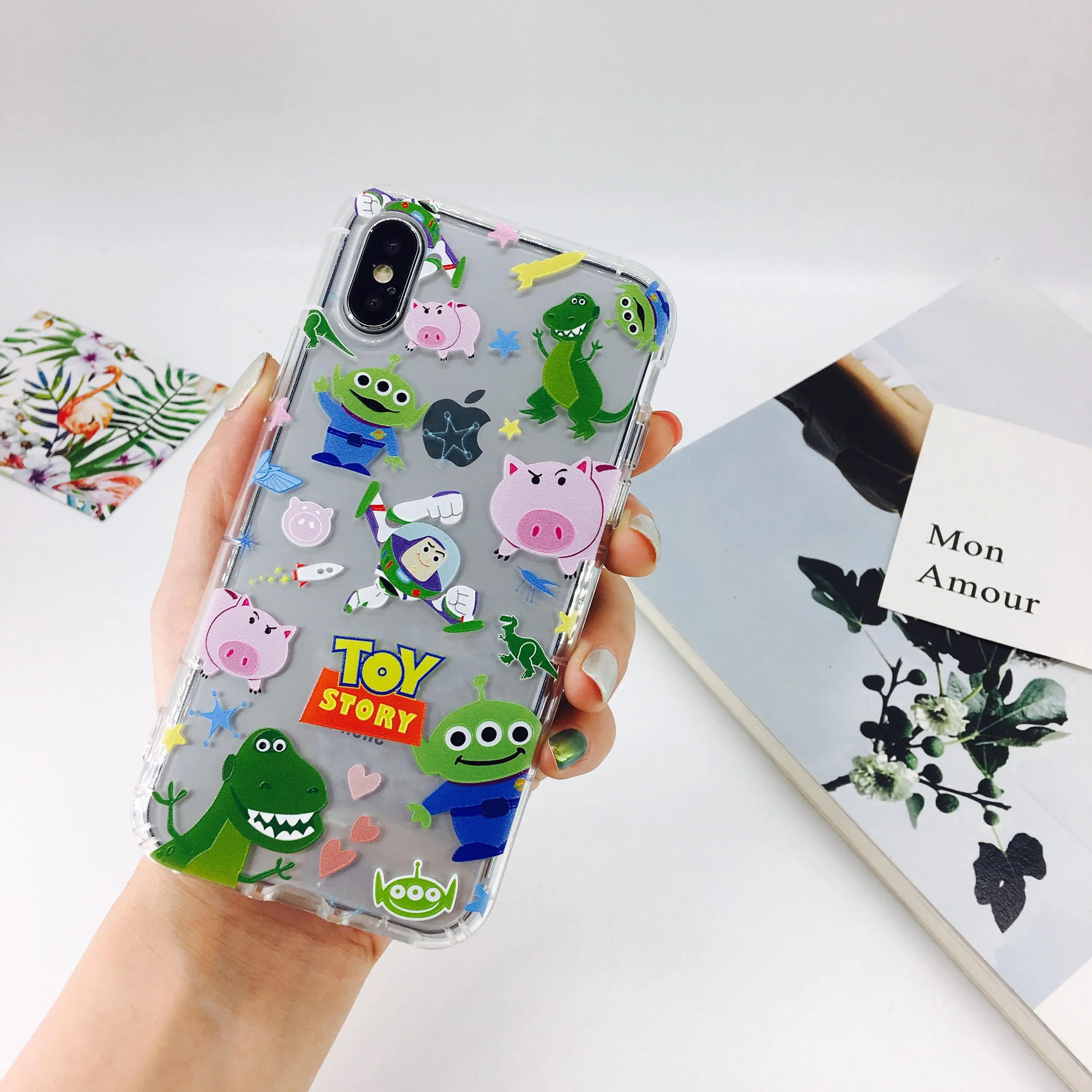 

Rlenda 3D Relief Cartoon Pattern TPU Air Cushion cover phone case for iphone 11 Pro Max X XS Max XR 8 7 6S 6 Plus