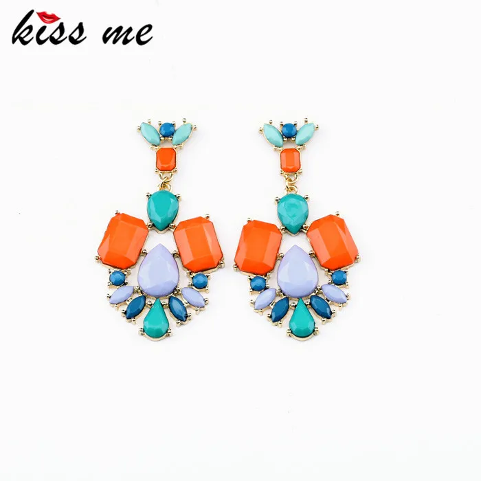 

New Styles 2013 Fashion Jewelry Resin Plant Multi color Stud Earrings