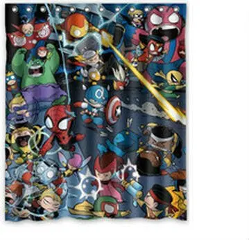 Custom Home Decor Bath Curtain Marvel Comics Hero Captain America