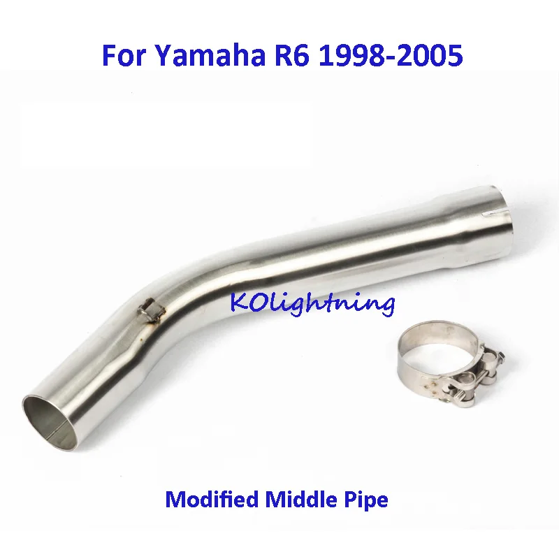 Слипоны YZF R6 мотоцикл выхлопной Средний подключения средняя труба образцы трубы Нержавеющая сталь трубка для Yamaha R6 1998-2005/2006 - Цвет: B