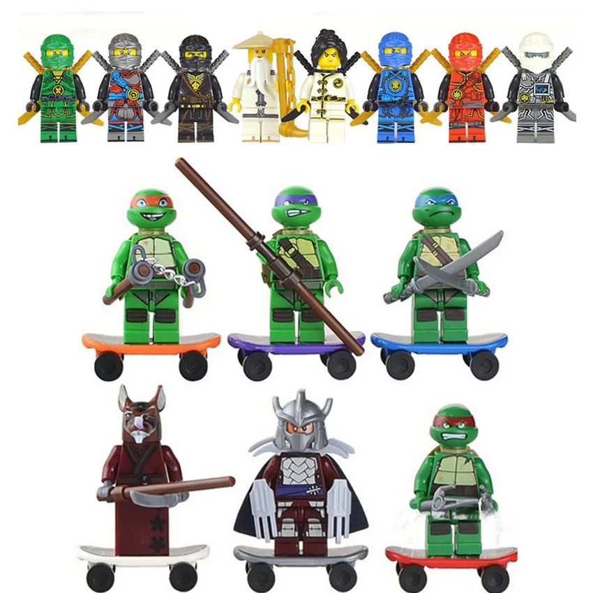 

NEW Arrivals 6Pcs/Set Turtle Leonardo Raphael Michelangelo Donatello Mini Model Building Ninja Block Toys For Chirstmas