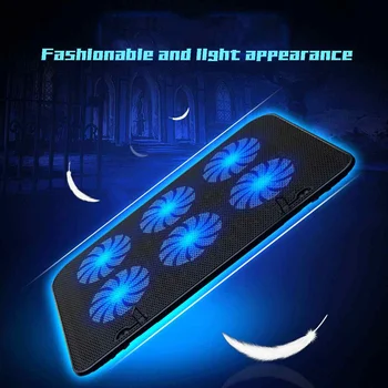 

S SKYEE LED Laptop Cooling 6 Fans USB Port 7 Inch-17 Inch Laptop Notebook Simple Cooling Cooler Stand Pad For Computer