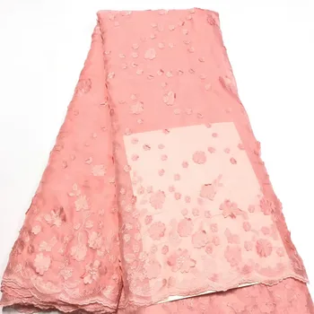 

Hot Selling African Tulle Lace Fabric 2019 High Quality Best Pink Nigerian Lace Fabric for Blue Embroidery Swiss Voile LaceH1503