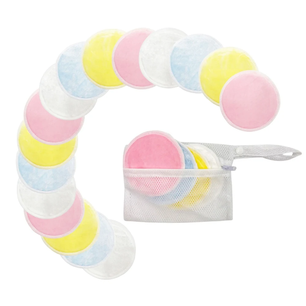 

17Pcs/lot Reusable Cotton Pads Make up Facial Remover Double layer Wipe Pads Nail Art Cleaning Pads Washable with Laundry Bag