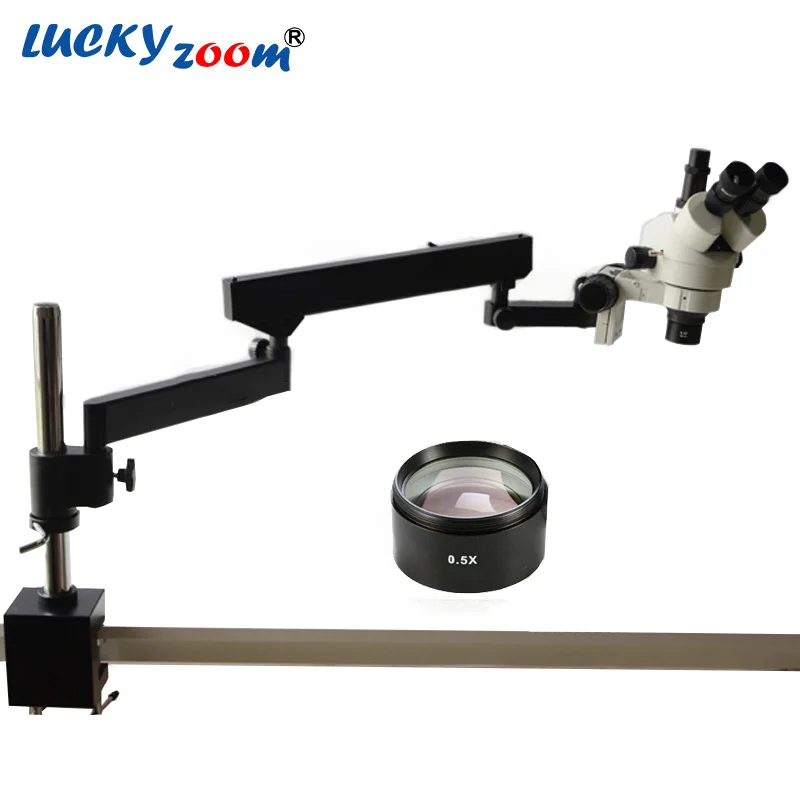 Стерео тринокулярный микроскоп Luckyzoom с зумом 3 5x 45X Вспомогательный объектив SZM0.5X