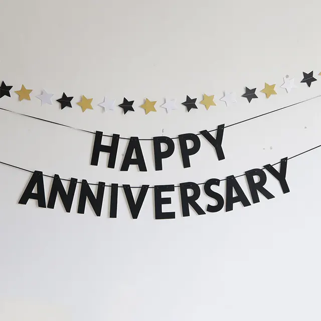 happy anniversary banners anniversary party decorations black anniversary banner