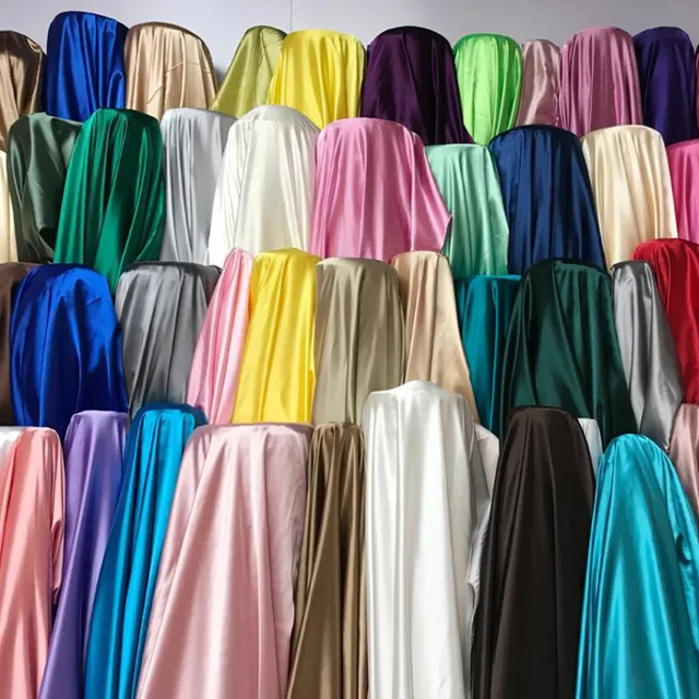 glossy stretchy satin shiny solid Satin Material Clothing Lining dress Soft Charmeuse Clothing
