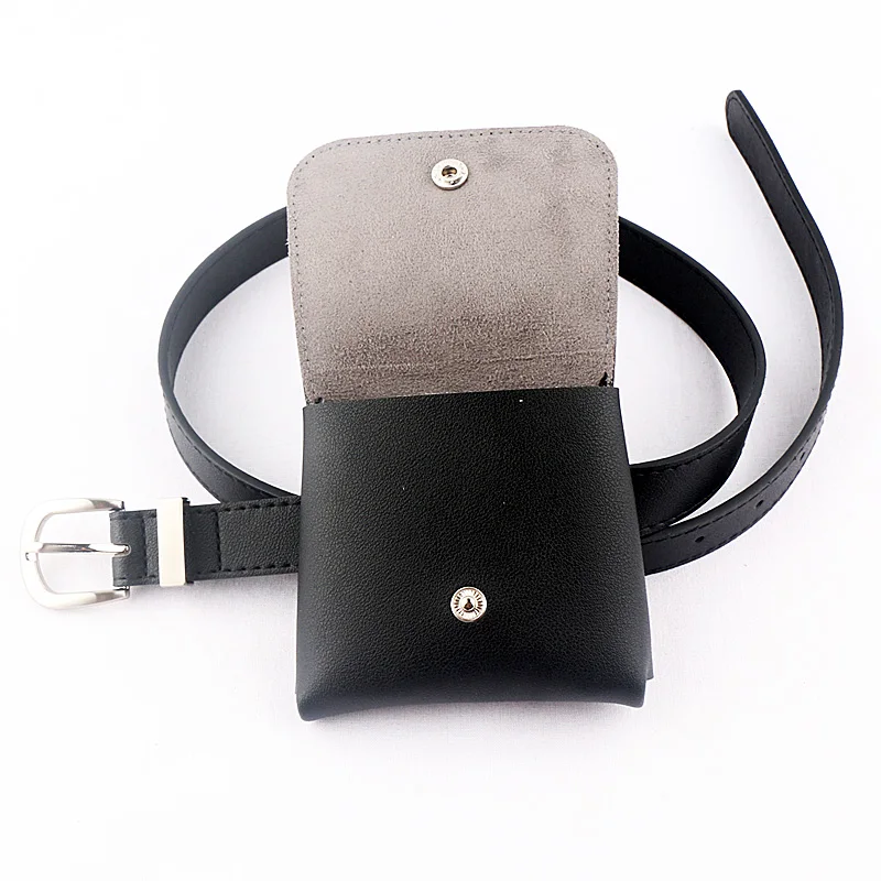 Женский пояс ремешок для сумки черные Цвет Для женщин ремень из искусственной кожи Дамская мода пакет карман для мобильного телефона