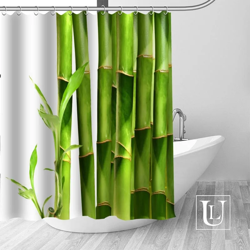 

Bamboo Background Shower Curtains Custom Design Creative Shower Curtain Bathroom Waterproof Polyester Fabric