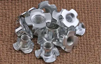 

10pcs galvanized furniture four claw nut speaker inlay nut