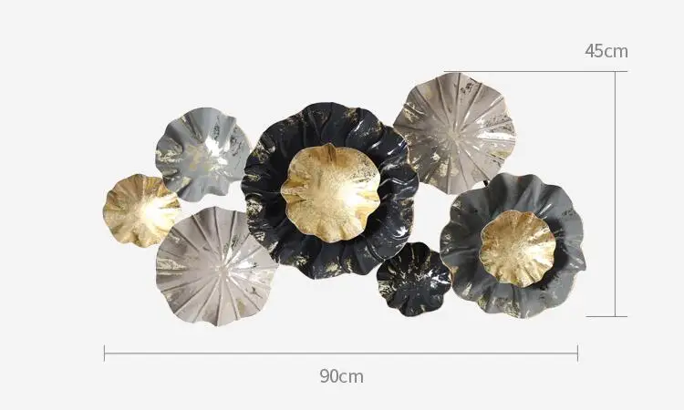 Современный изготовленный из кованого железа лист лотоса настенные декоративные подвесы ремесла диван фон спальня дом отель настенные