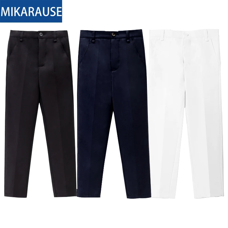 

Kids Regular-Fit Non Iron Boys Pants Boy Girls Trousers Children Teenage School Boy Formal Party Clothes Black Solid Suits Pants