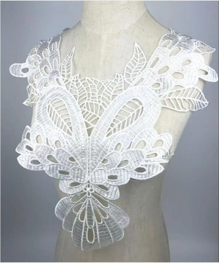 

New style white Embroidery Flower Lace Neckline Fabric DIY Lace Collar Sewing Craft Neckline Decoration 1pcs sell