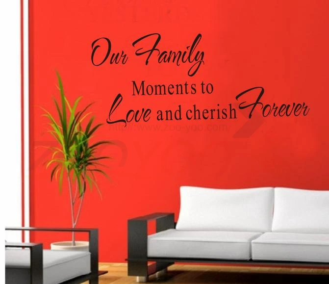 cherish family moment home decor creative quote wall decal zooyoo8056 decorative adesivo de