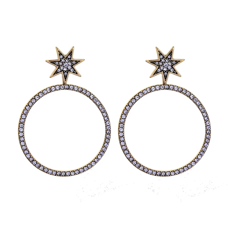 

New Arrival Drop Earring Romantic Ethnic Simple Design 2 Ttyle Crystal Earring For Women Best Sell Wedding Gift Earring Jewelry