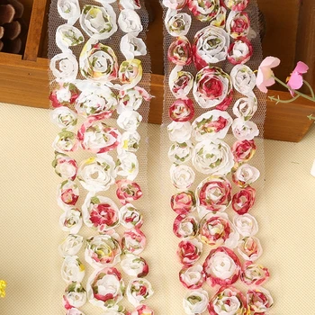 

Floral Decoration Chiffon Shabby Rose Flower Lace Trim hair bow accessories