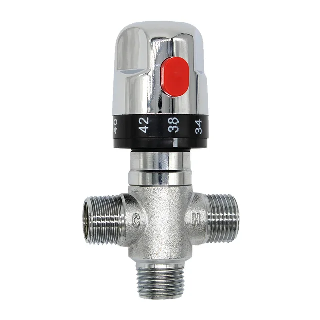 Brass Thermostatic Mixing Valve Solar water heater shower diverter Adjust the Mixing Temperature